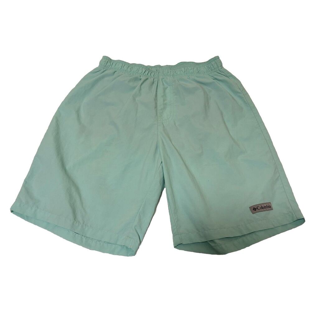 Columbia Swim Trunks Nylon Mesh Lining Teal Vacation Beach Resort Men’s Size S